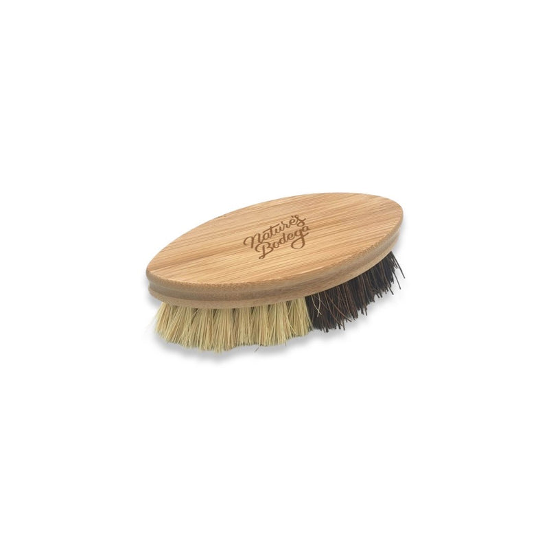 bamboo wooden vegetable brush with dual natural bristles