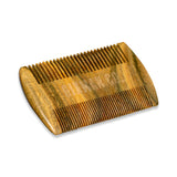 double sided wooden beard comb with fine and course teeth